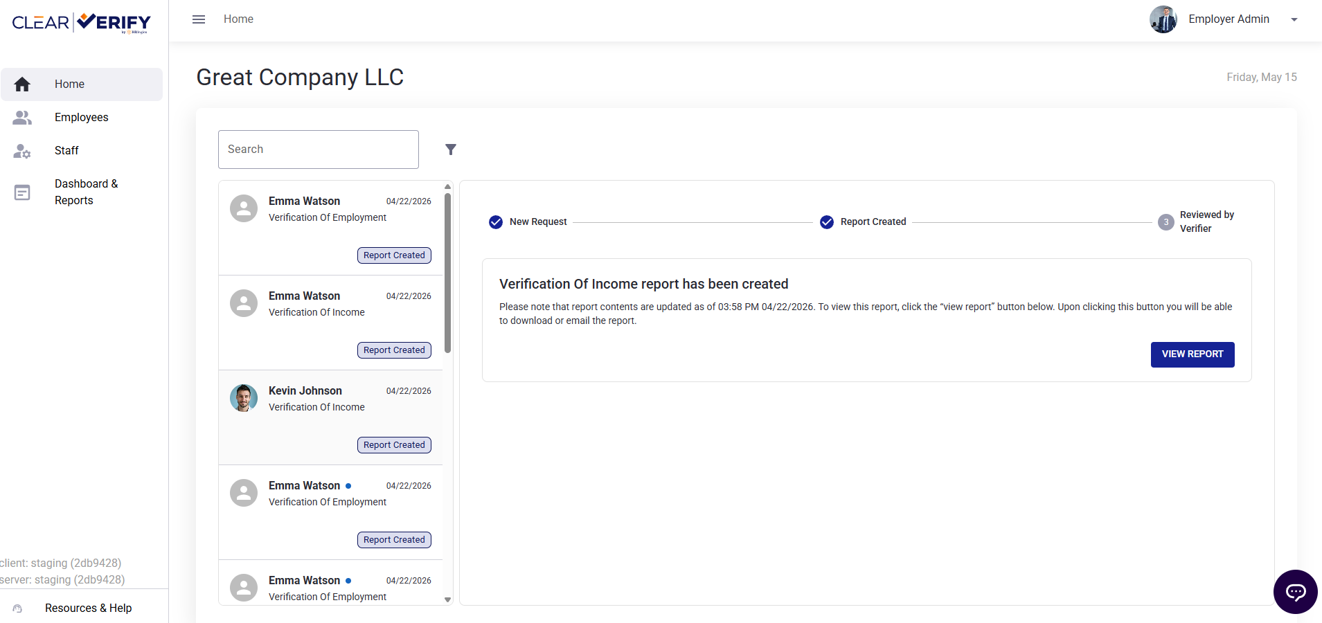 Employer Dashboard